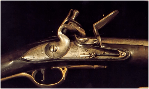 8. Um dos mais famosos exemplos de flintlock do mundo o fecho do mosquete Brown Bess